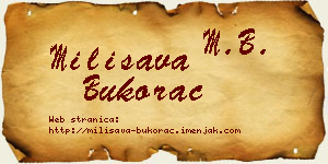 Milisava Bukorac vizit kartica